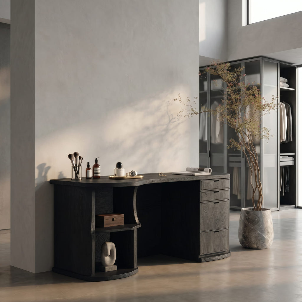 Solid Storage Makeup Vanity
