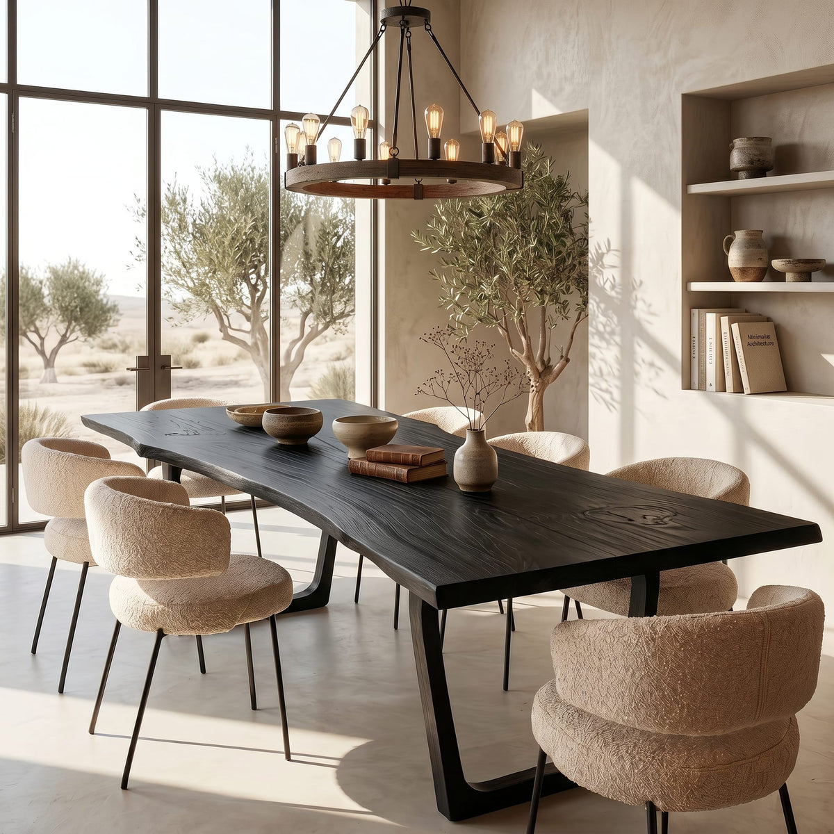 Live Edge U-shaped Dining Table