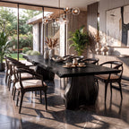 Contemporary Dining Table with Asymmetrical Edge Top, solid wood, built to order