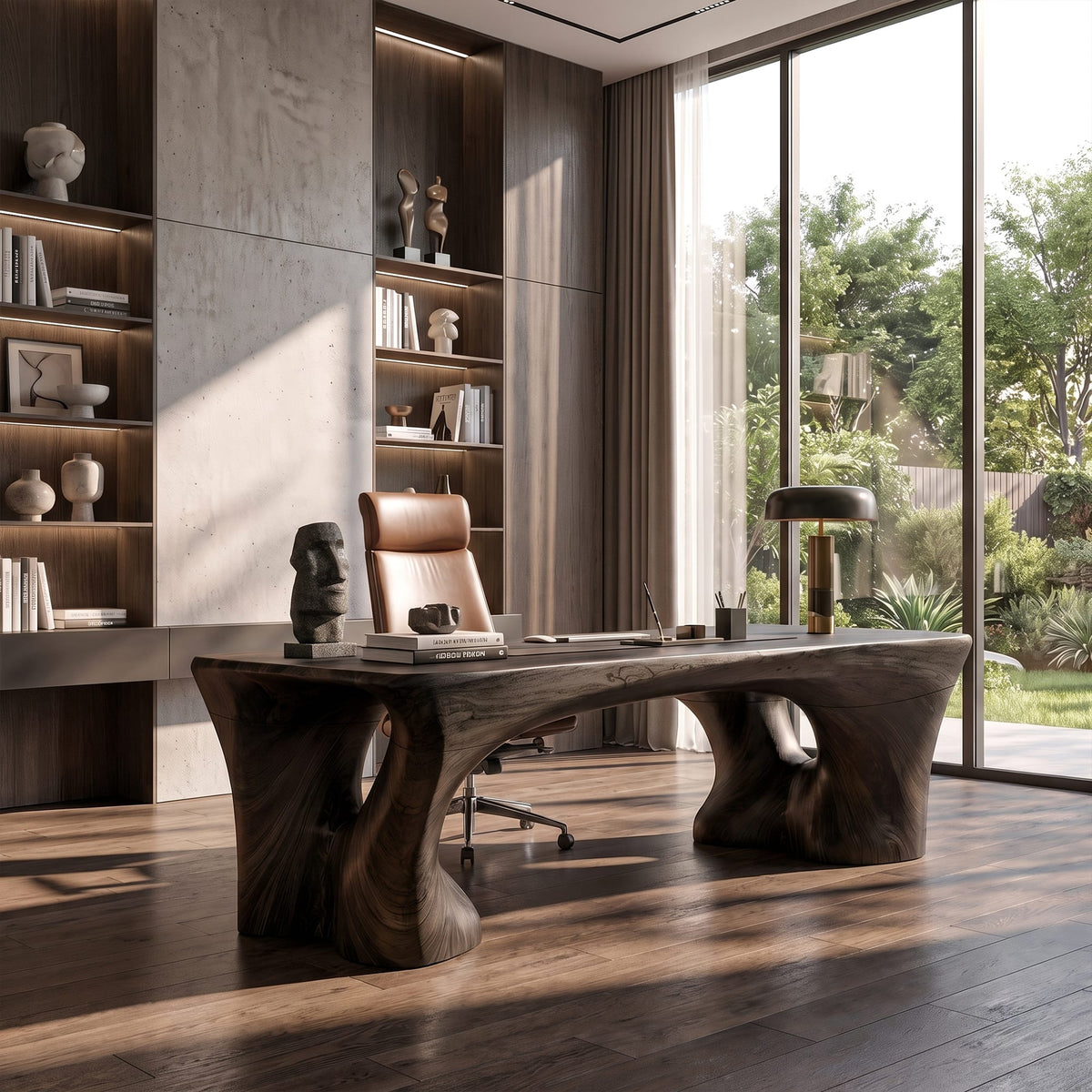 Sculptural Trestle Desk
