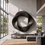 Contemporary Interlocking Circle Wall Art, solid wood, built to order