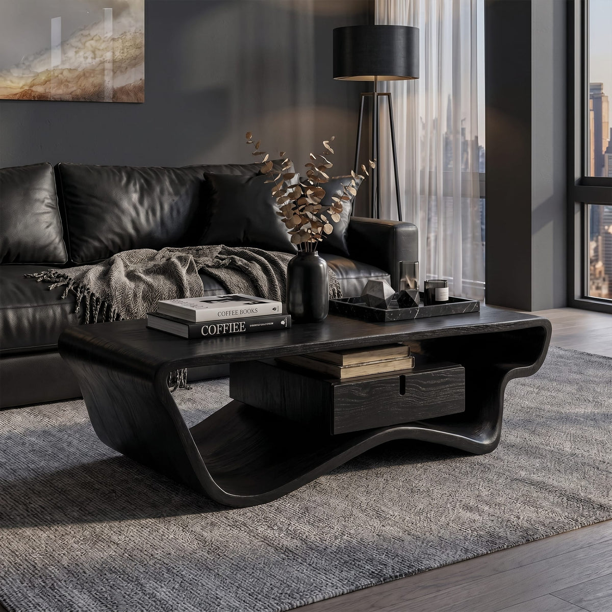 Curved Drawer Coffee Table