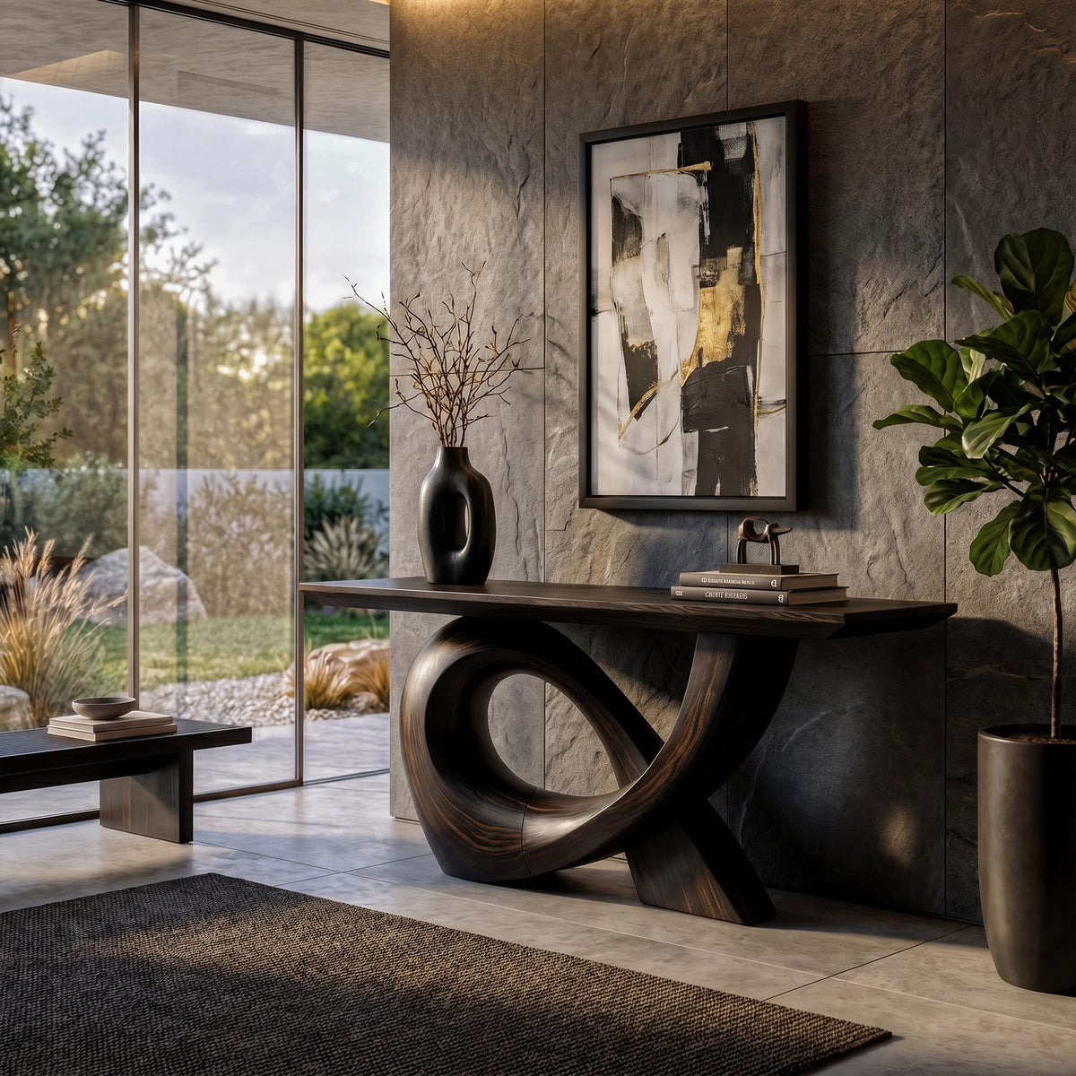 Curved Sculptural Console Table