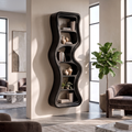 Modern Bookshelf Sculptural Design, solid wood, built to order, Black finish
