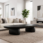 Contemporary Coffee Table with Column Form, solid wood, built to order
