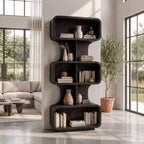 Mid Century Bookshelf Handcrafted Design, solid wood, built to order