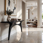 Organic Sculptural Console Table, solid wood, built to order, Black finish