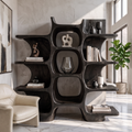 Minimalist Bookshelf Shelves, solid wood, built to order, Black finish