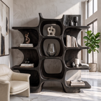 Minimalist Bookshelf Shelves, solid wood, built to order, Black finish