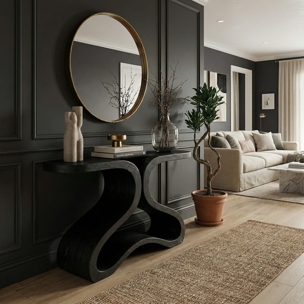 Curved Credenza Console Table