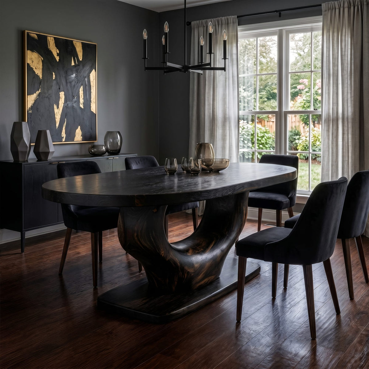 Curved Solid Dining Table