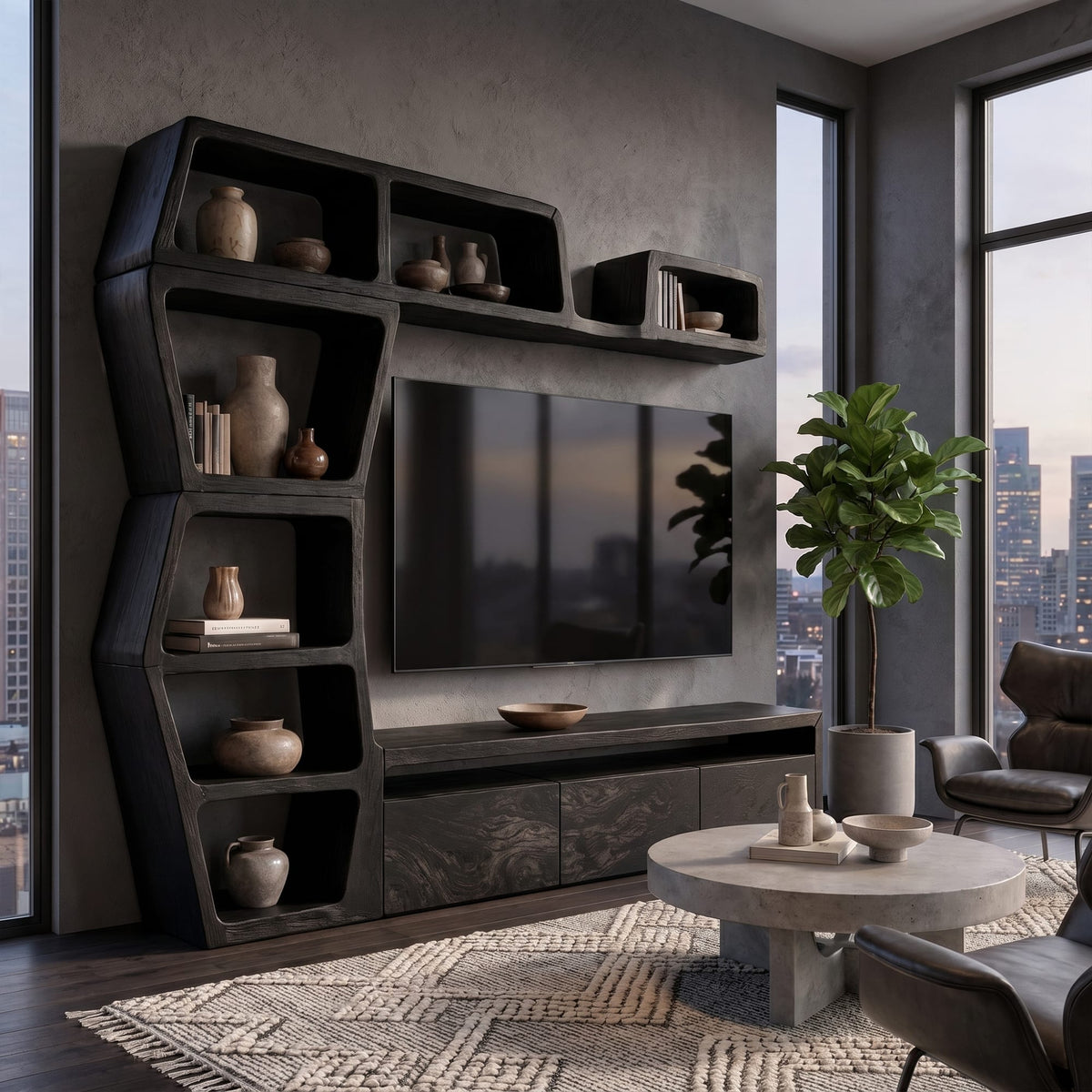 Contemporary Shelves TV Cabinet