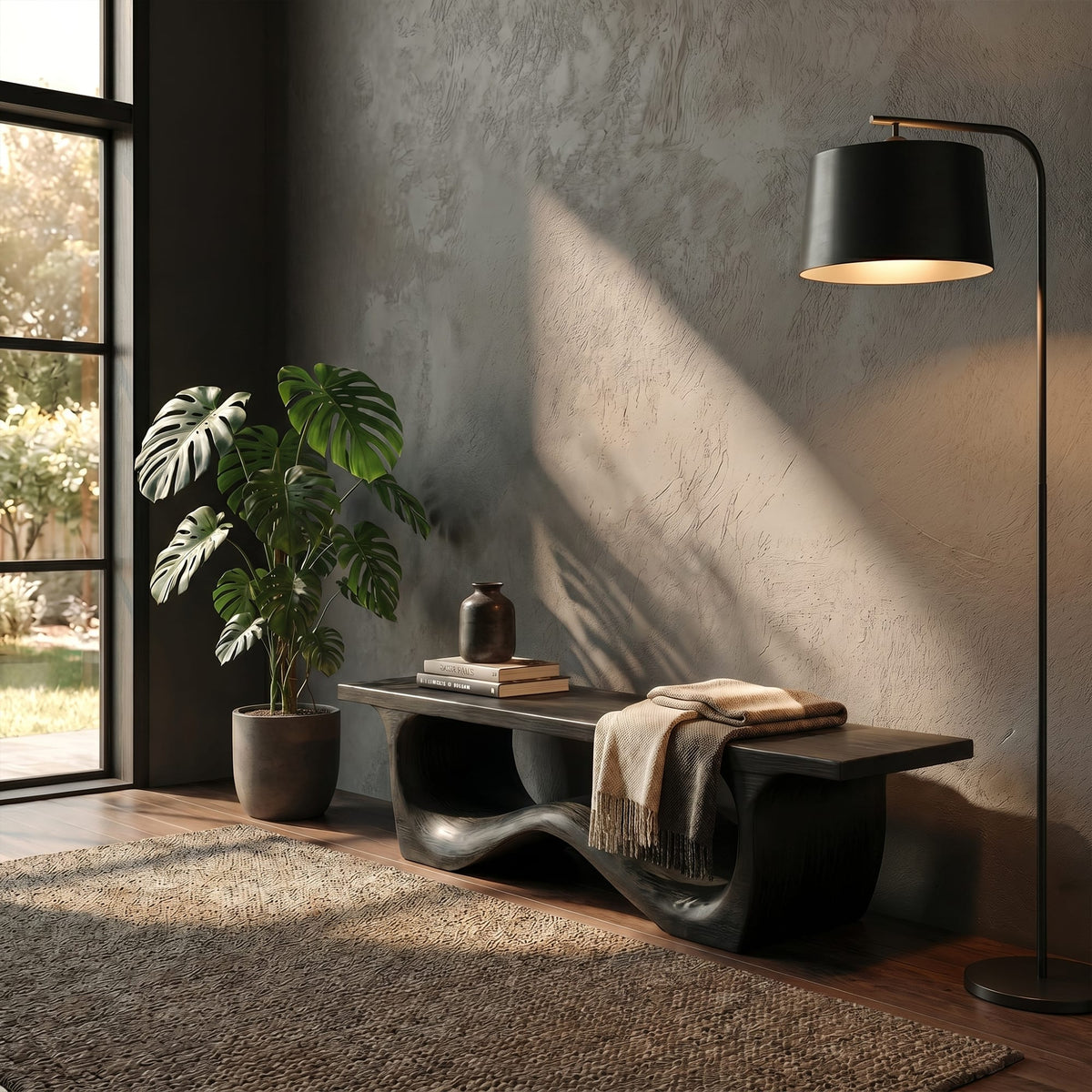Sculptural Foyer Bench