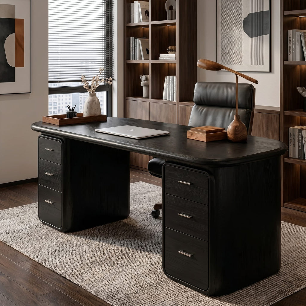 Contemporary Desk with Built in Drawers, solid wood, built to order