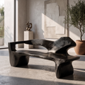 Rustic Bench Live Edge Design, solid wood, built to order, Black finish
