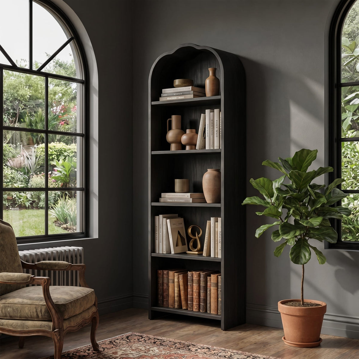 Arched Tall Bookshelf