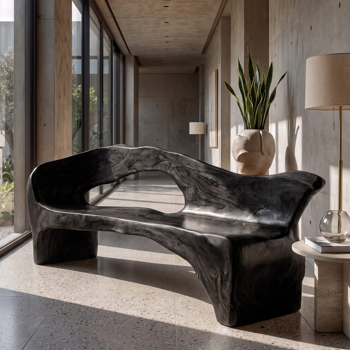 Solid Hallway Bench