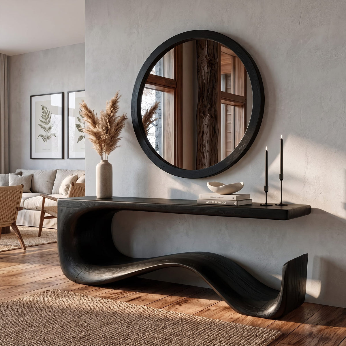 Curved Entryway Console Table