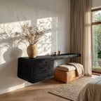 Wall Mounted Desk with Built, solid wood, built to order