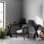 Midcentury Corner Table Home Office, solid wood, built to order