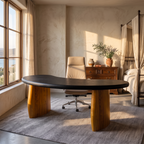 Minimalist Desk with Rounded Base, solid wood, built to order, view 4
