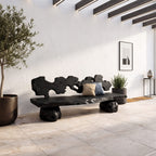 Contemporary Garden Bench with Interwoven Branch Design, solid wood, built to order