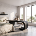 Minimalist Writing Desk with Clean Symmetrical Base, solid wood, built to order, view 4