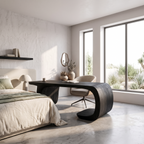 Minimalist Writing Desk with Clean Symmetrical Base, solid wood, built to order, view 4