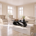 Modern Coffee Table with Oval Top and Clean Curved Profile, solid wood, built to order, view 3