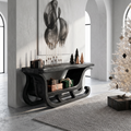 Organic Modern Console Table with Sleigh Inspired Design, solid wood, built to order, view 4