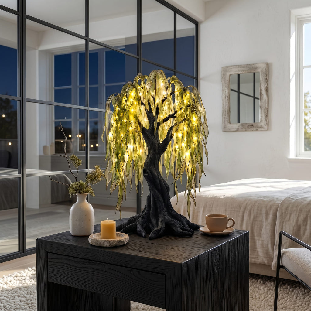 Farmhouse Tree Table Lamp, solid wood, built to order