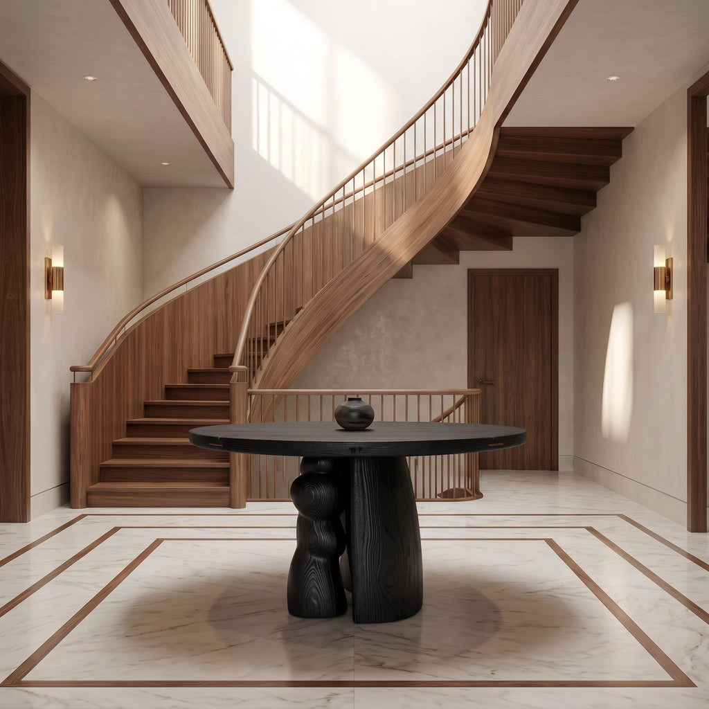 Round Solid Console Table