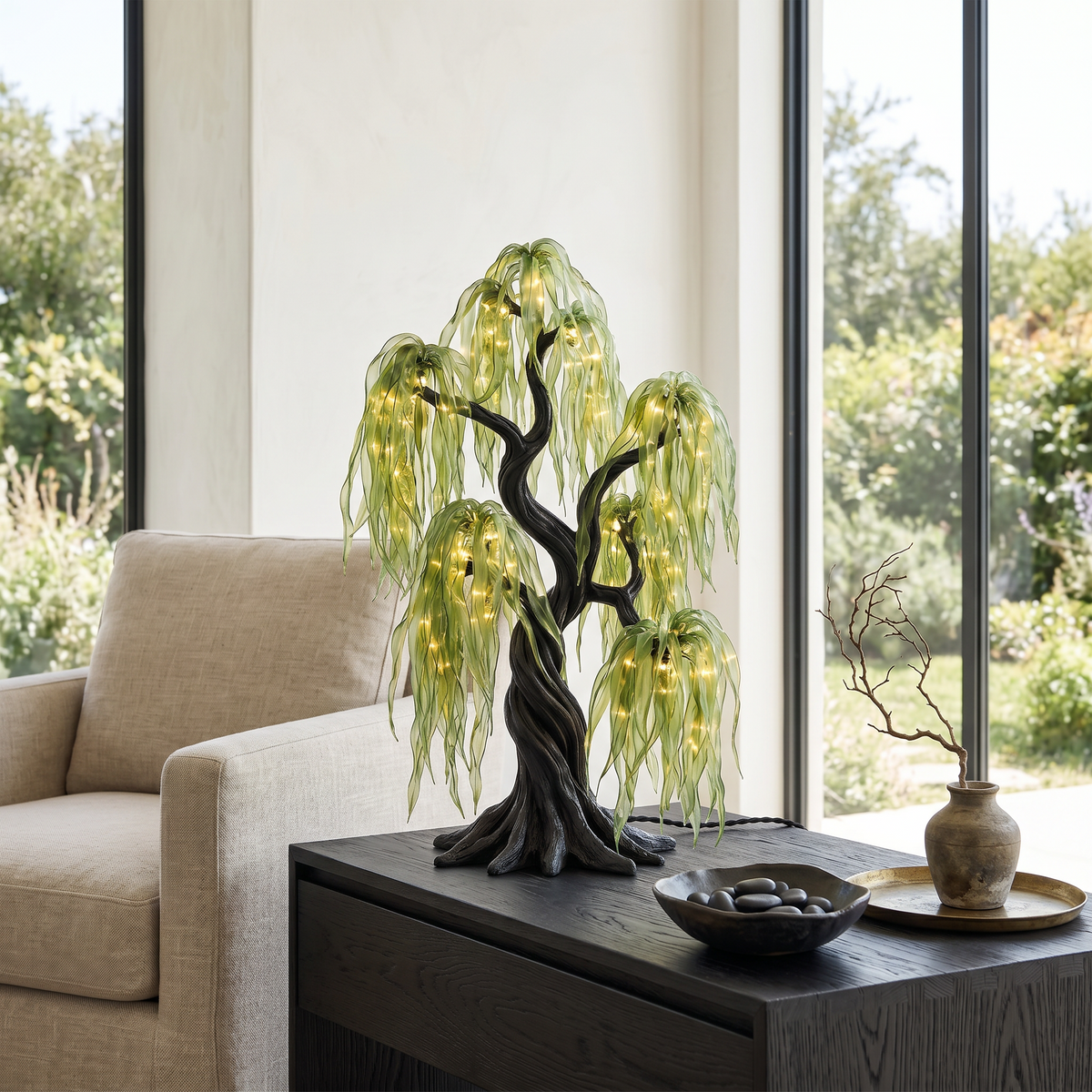 Minimalist Tree Table Lamp, solid wood, built to order, view 4