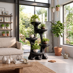 Sculptural Organic Plant Stand - solid wood plant stand, view 4