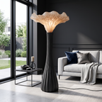 Japandi Floor Lamp Sculptural Mushroom Form Bedroom, solid wood, built to order, view 4