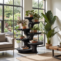 Organic Solid Plant Stand - solid wood plant stand, view 4