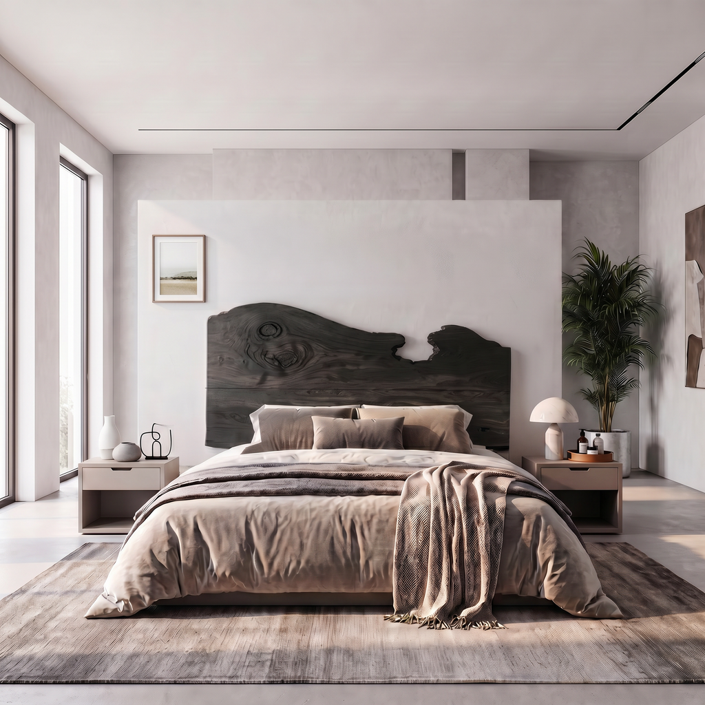 Contemporary Live Edge Headboard Bed Headboard, solid wood, built to order, view 4