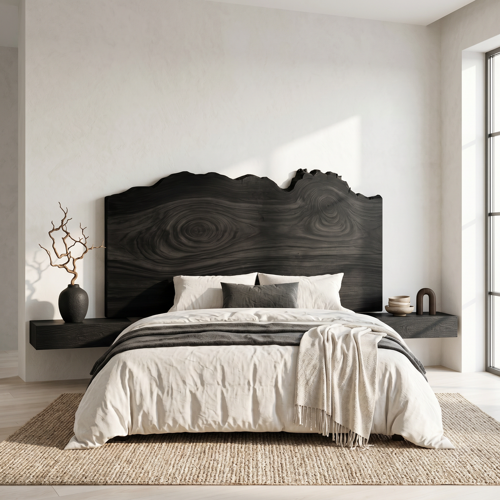 Organic Natural Edge Headboard Bed Headboard, solid wood, built to order, view 4