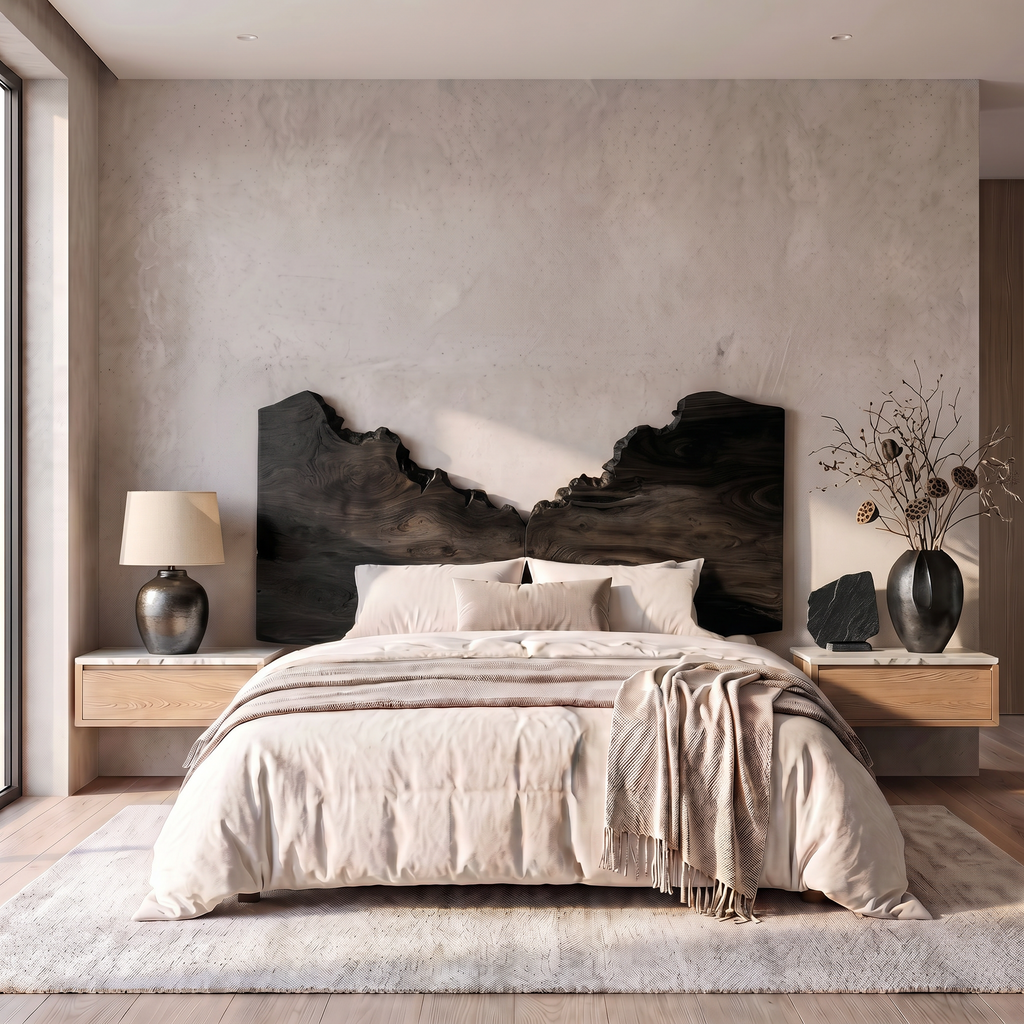 Organic Live Edge Headboard Wooden Bed Headboard, solid wood, built to order, view 4