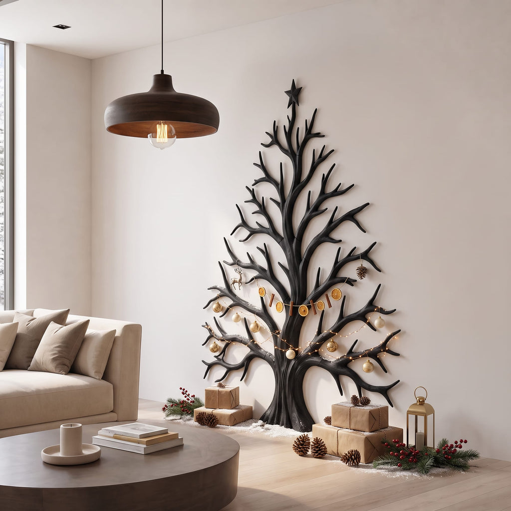Contemporary Wall Decor with Tree Silhouette, solid wood, built to order
