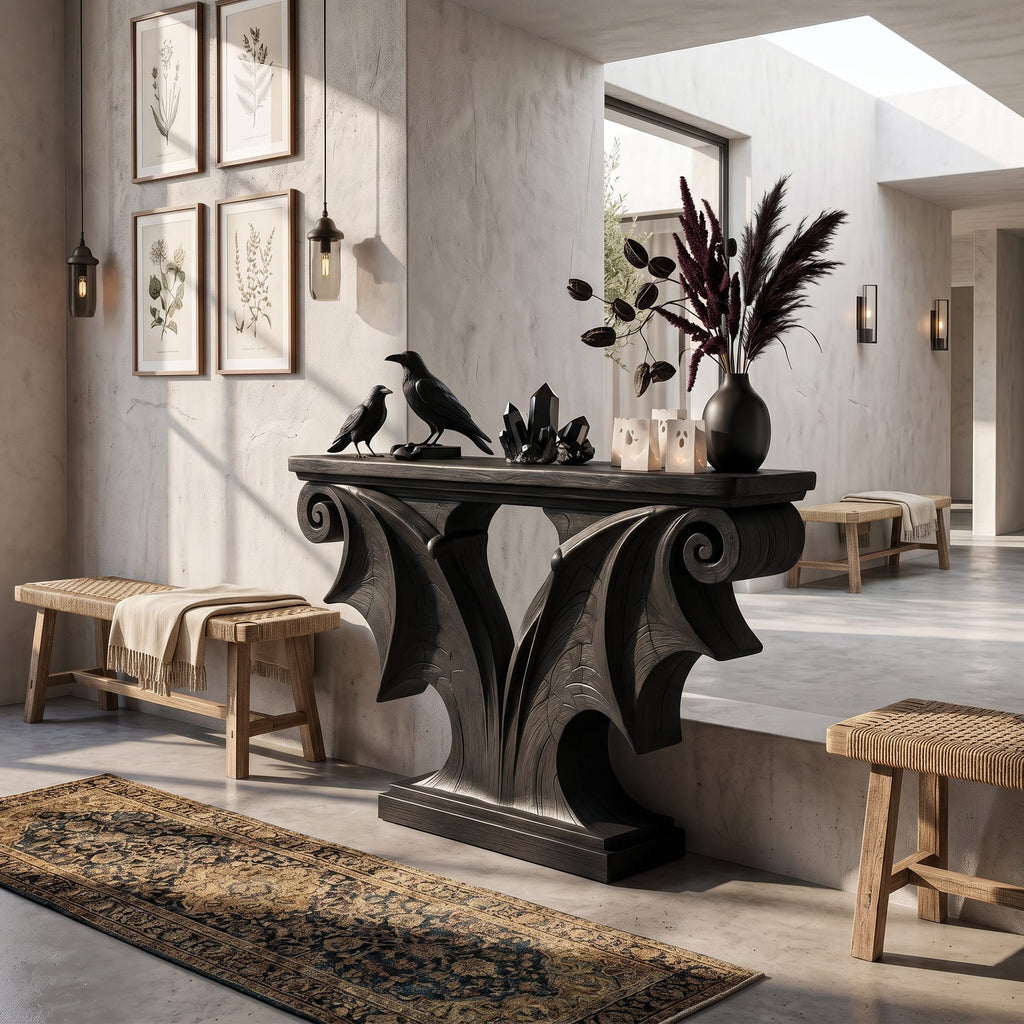 Sculptural Entryway Console Table
