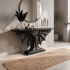 Modern Console Table with Sculptural Bat Wing Design, solid wood, built to order, view 4