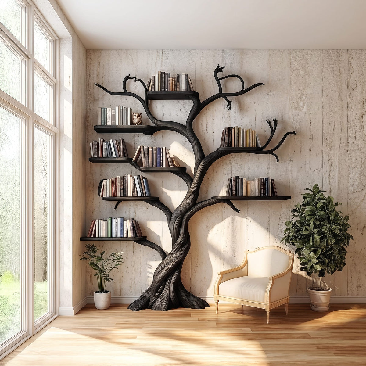 Modern Solid Tree Bookshelf