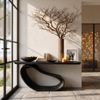 Minimalist Console Table with Sculptural Base, solid wood, built to order, view 4