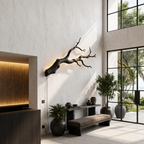 Organic Wall Lamp with Sculptural Tree Branch Design, solid wood, built to order, view 4