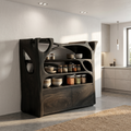 Shoe Cabinet Sculptural Design, solid wood, built to order, view 4