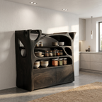 Shoe Cabinet Sculptural Design, solid wood, built to order, view 4
