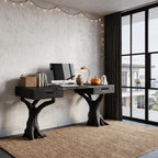 Contemporary Storage Desk with Display Shelves, solid wood, built to order