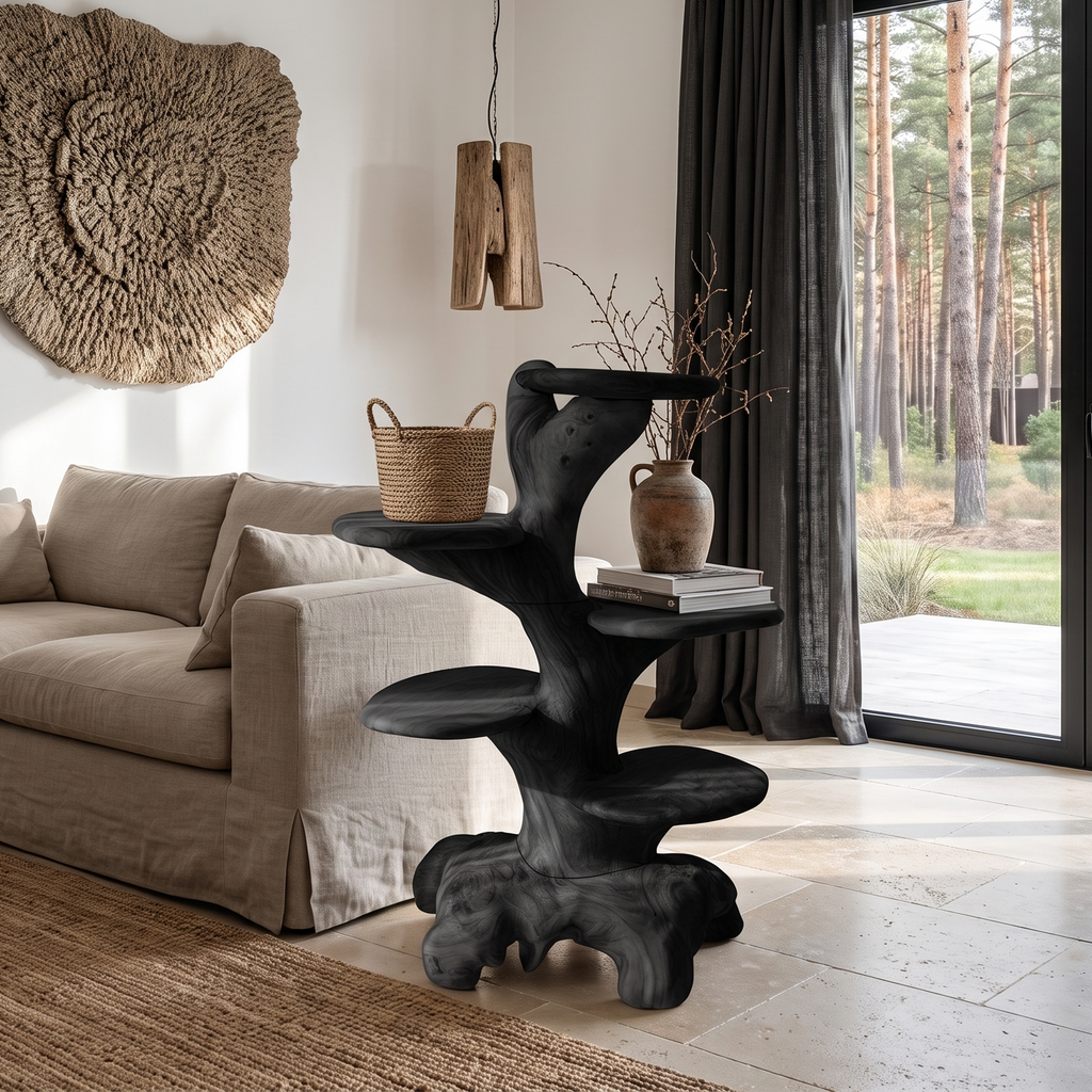 Minimalist Side Table with Integrated Storage, solid wood, built to order, view 4