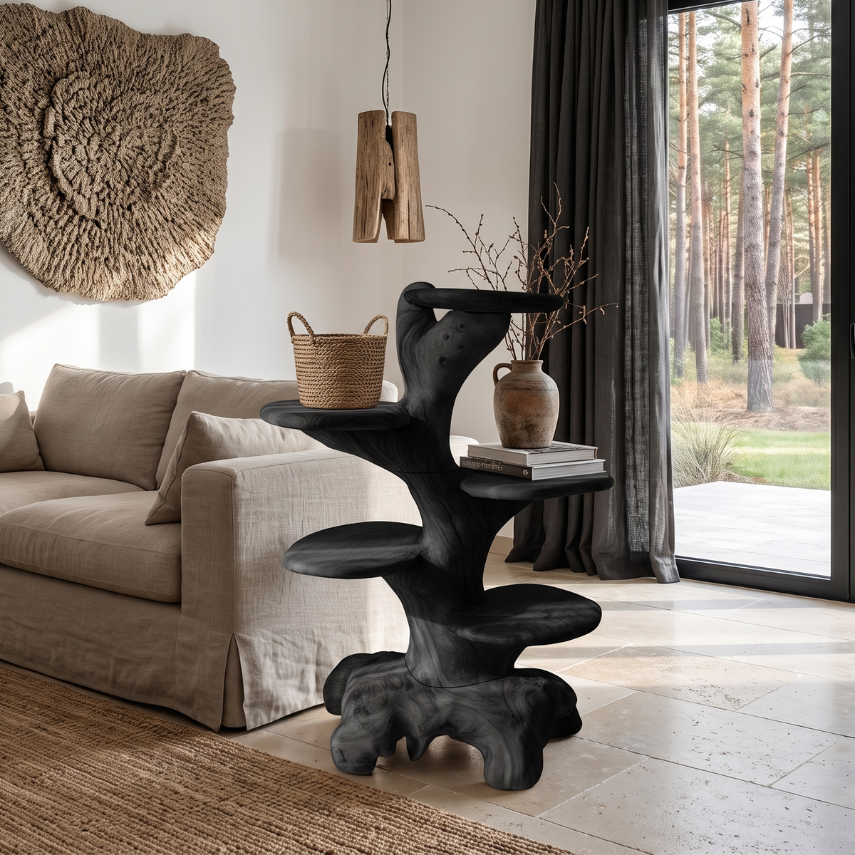 Minimalist Side Table with Integrated Storage, solid wood, built to order, view 4